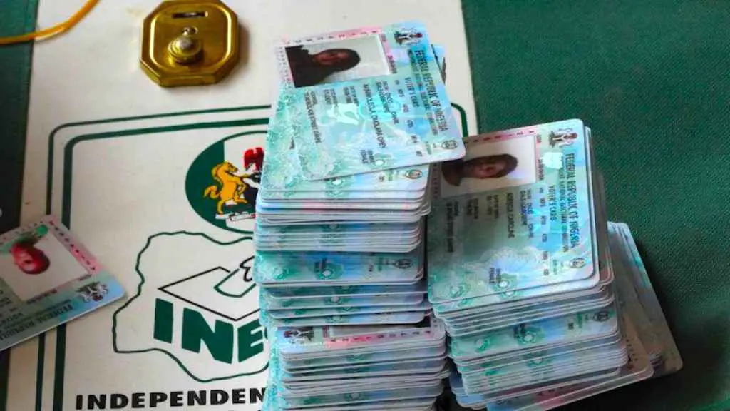 A stack of Permanent Voter Cards, PVC.