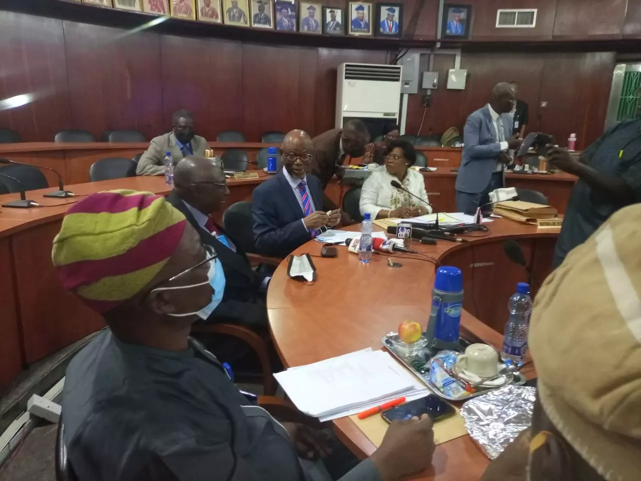 Oyegun in suit leading the charge. Photos: Mariam Ileyemi